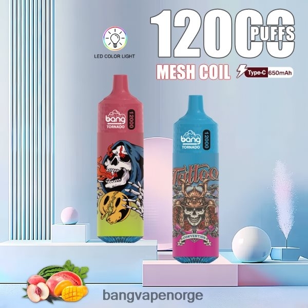 Bang Vape Bergen - Bang Vape Tornado 12000 puff med led & mesh coil 2B260F4 engangs