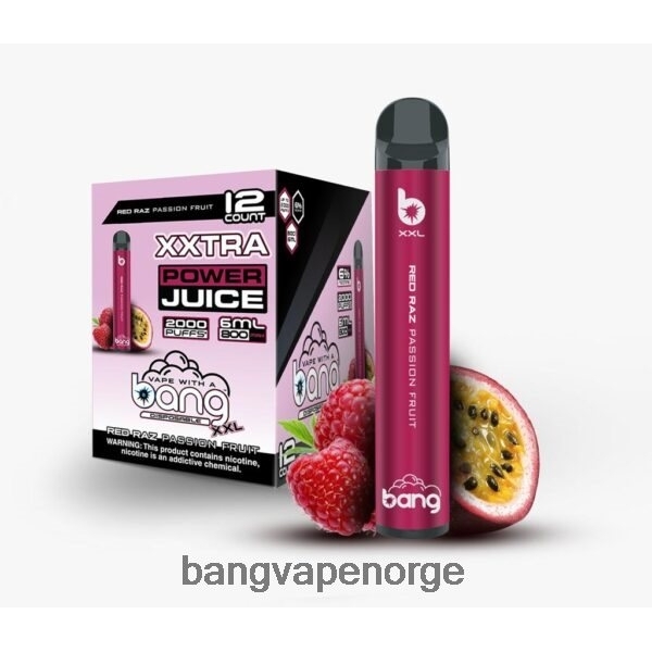 Bang Vape Norge - Bang Vape XXL 2000 drag 2B260F22 rød raz pasjonsfrukt