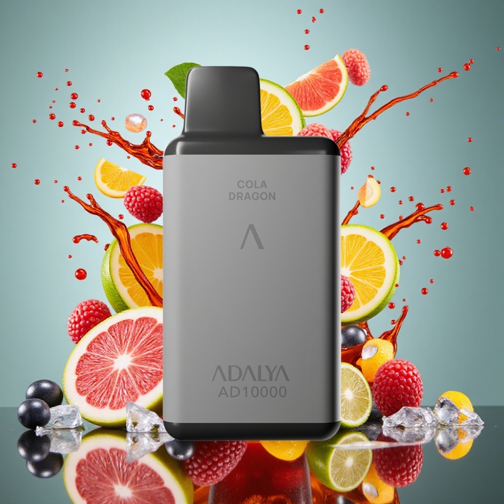 Adalya AD 10000 Puffs Norge Engros Engangs Vape Cola-Drage (Romgrå, 14 ml, 2% Nikotin, USB-C-lading)