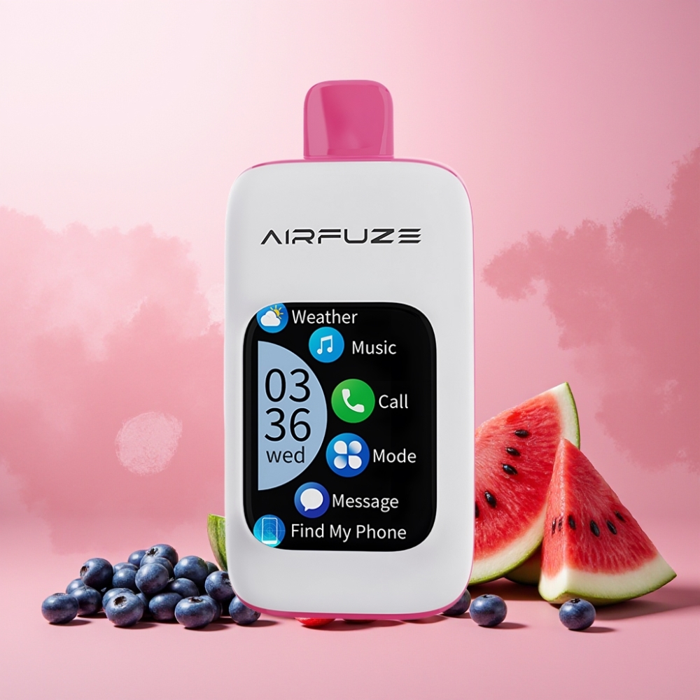 AirFuze Smart 30000 Puffs Norge Engros Vape til engangsbruk Blåbær Vannmelon – 5% Nikotin, 900mAh Batteri, Type-C Lading, 2.01" TFT Touch Skjerm