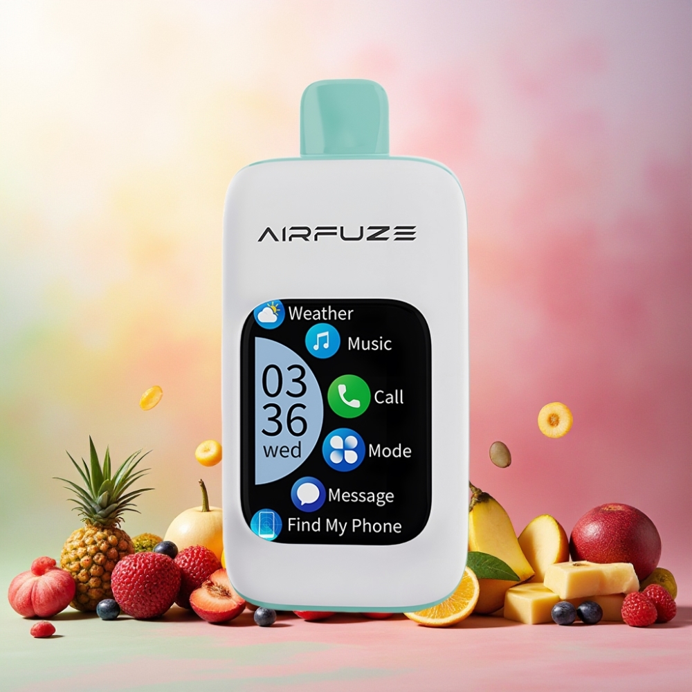 AirFuze Smart 30000 Puffs Norge Engros Vape til engangsbruk Regnbue Frukt Eksplosjon med 5% Nikotin, 900mAh Batteri, Type-C Lading og 2.01" Touch Skjerm
