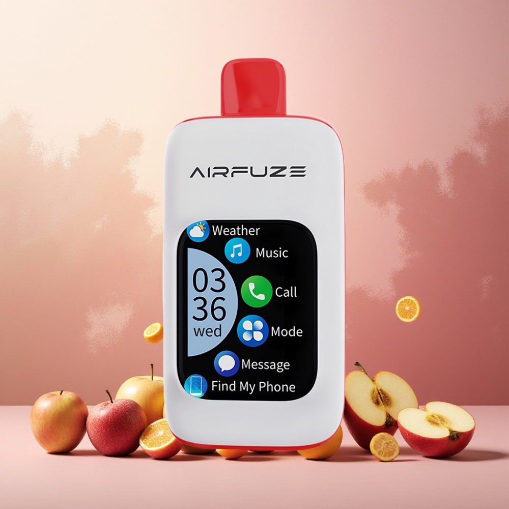 AirFuze Smart 30000 Puffs Norge Engros Vape til engangsbruk Triple Eple med 5% Nikotin, 900mAh Batteri & Type-C Lading