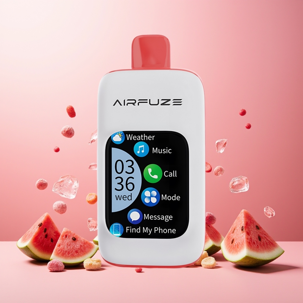 AirFuze Smart 30000 Puffs Norge Engros Vape til engangsbruk Vannmelon Is med 5% Nikotin, 900mAh Batteri, Type-C Lading og 2.01" TFT-touchskjerm