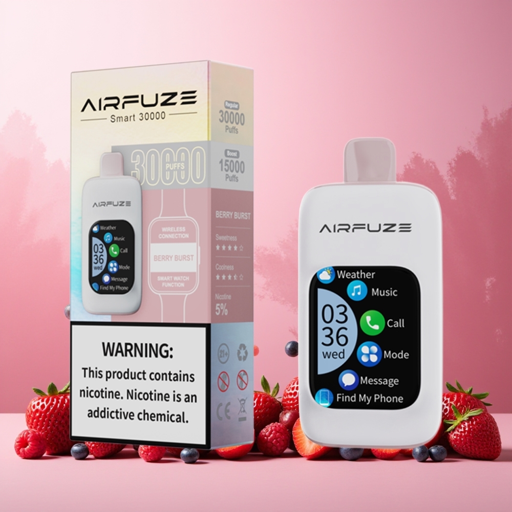 AirFuze Smart 30000 Puffs Vape til engangsbruk Bærblaff Norge Engros med 5% Nikotin, 900mAh Batteri og Type-C Lading
