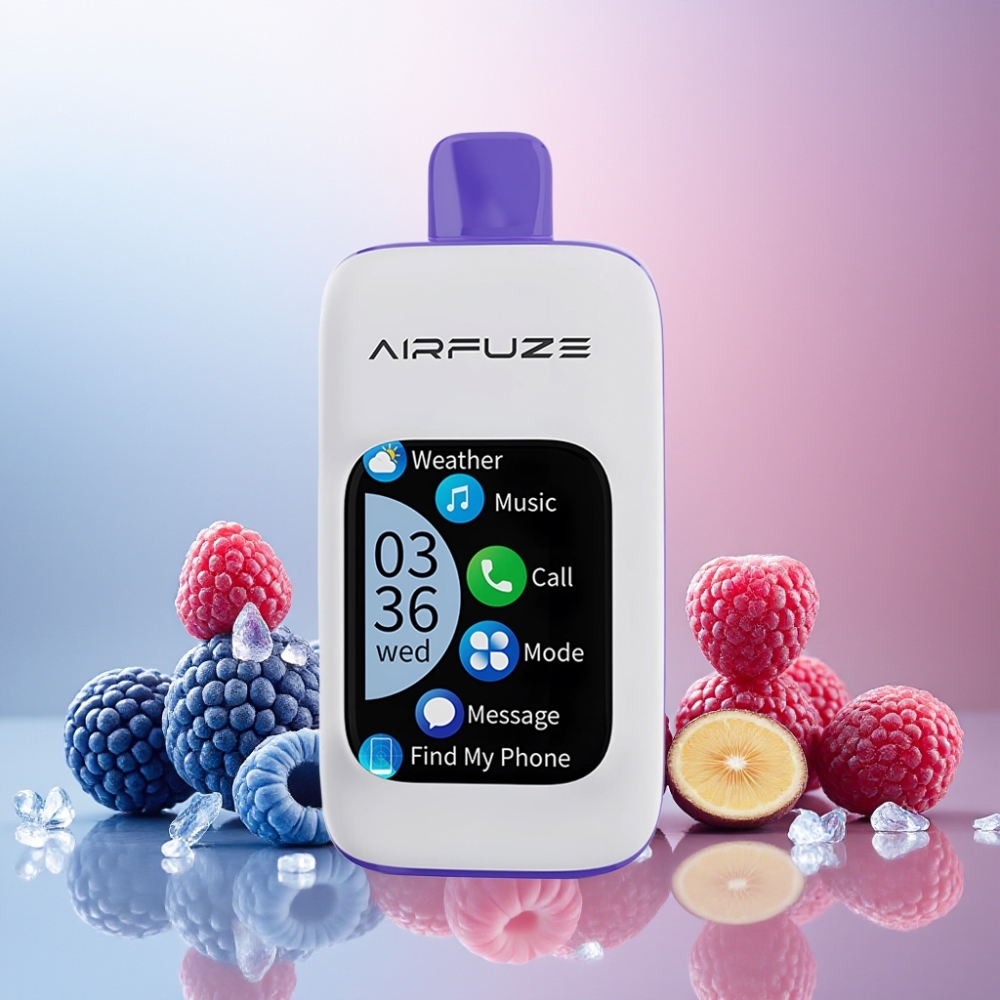 AirFuze Smart Pro 40000 Puffs Norge Engros Vape til engangsbruk Blå Bringebær Is – 900mAh Rechargeable, 20ML E-liquid, 2%/5% Nikotin, 10pk Display