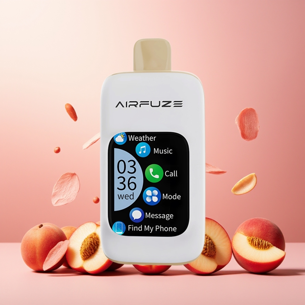 AirFuze Smart Pro 40000 Puffs Norge Engros Vape til engangsbruk Saftig Fersken – 900mAh Rechargeable, 20ML E-liquid, 2%/5% Nikotin, 10stk i displayeske