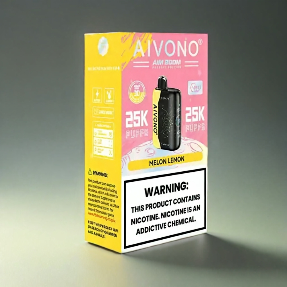 Aivono AIM BOOM 25000 Puffs Norge Engros 5% Nikotin 650mAh Type-C Lading Melon Sitron
