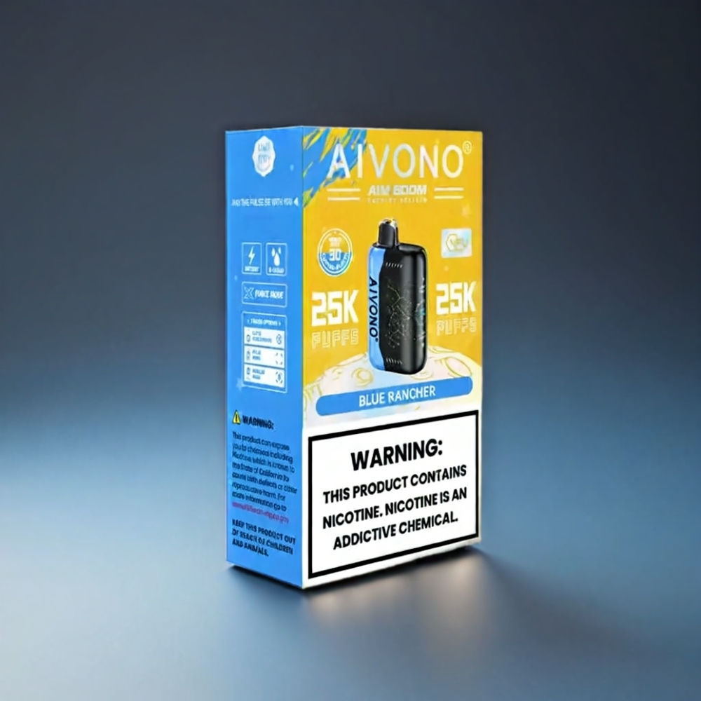 Aivono AIM BOOM 25000 Puffs Norge Engros Blå Rancher 28ml 650mAh Type-C