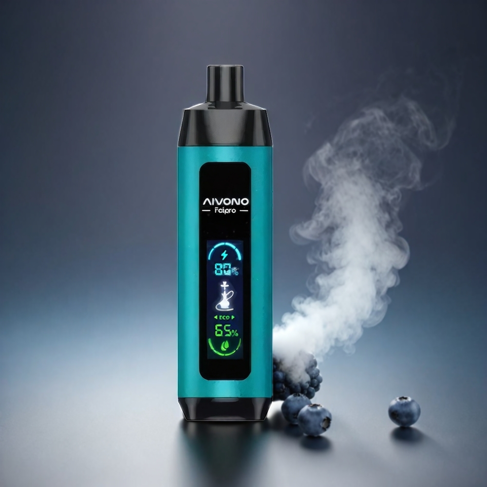 Aivono AIM FATPRO Norge Engros 22000 Puffs 28ml Blåbær Vape med 0.6 ohm Mesh Coil og 600mAh