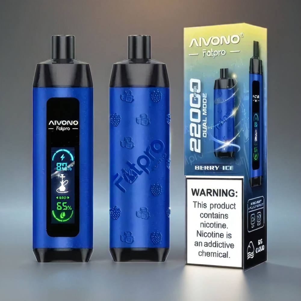Aivono AIM FATPRO Norge Engros 22000 Puffs 28ml E-liquid 10 Smaker 0.6 ohm Mesh Coil Berry Is