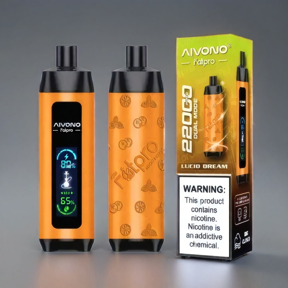 Aivono AIM FATPRO Norge Engros 22000 Puffs – 28ml E-liquid, 10 Smaker, 600mAh, 0.6 ohm Mesh Coil, Eco/Boost Dual Modes