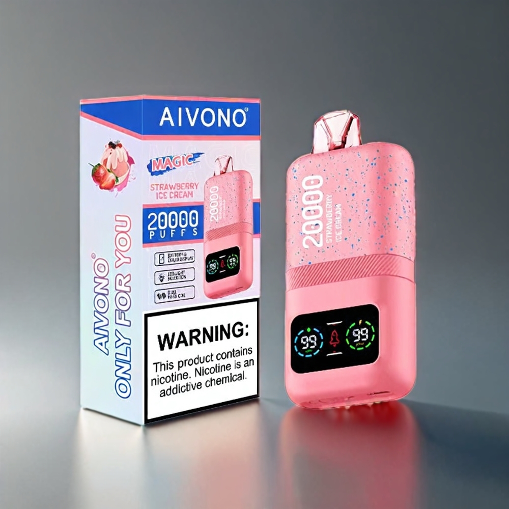 Aivono AIM MAGIC 20000 Puffs Norge Engros – Jordbær Iskrem Type-C Ladbar 26ml 10 Smaker