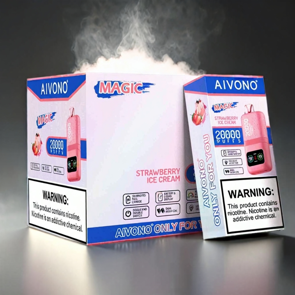 Aivono AIM MAGIC 20000 Puffs Norge Engros – Jordbær Iskrem Type-C Ladbar 26ml 10 Smaker