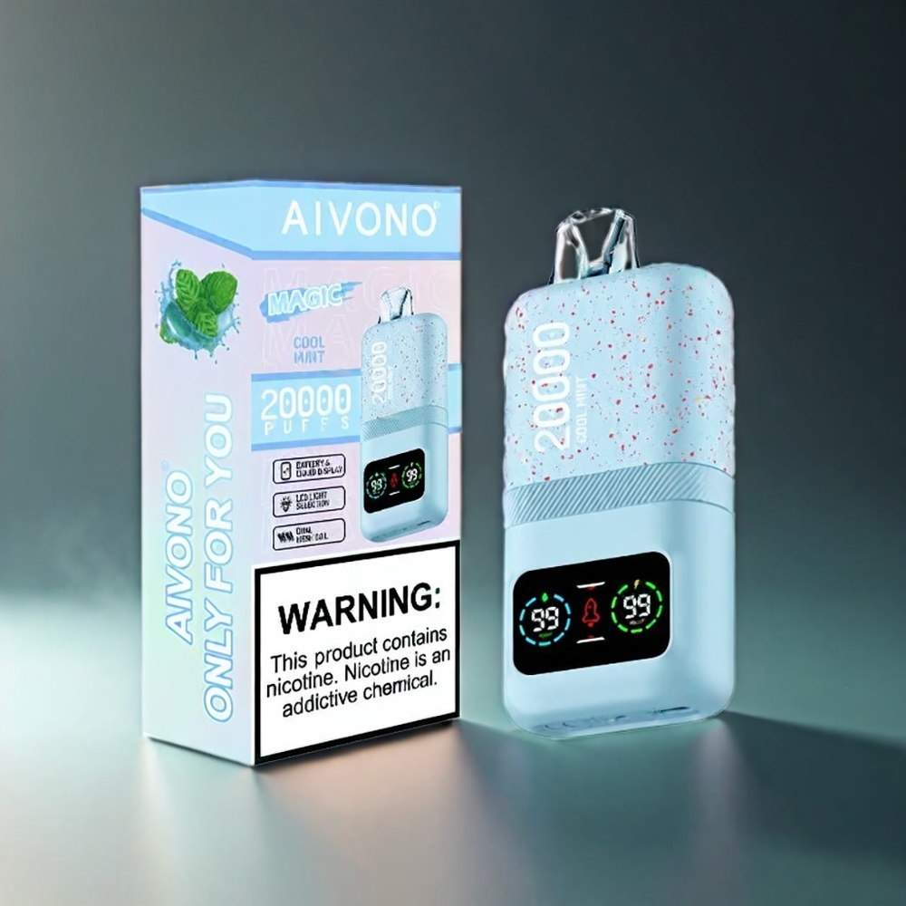 Aivono AIM MAGIC 20000 Puffs Norge Engros – Kjølig Mynte, 26ml E-liquid, Dual Mesh Coils, Type-C Ladbar, 10 Smaker