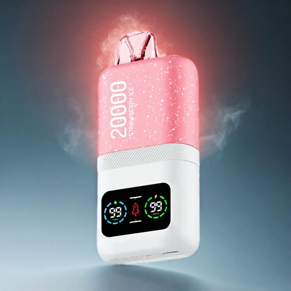Aivono AIM MAGIC Norge engros 20000 Puffs Vape Jordbær Is med Type-C, LCD Skjerm, 26ml E-væske