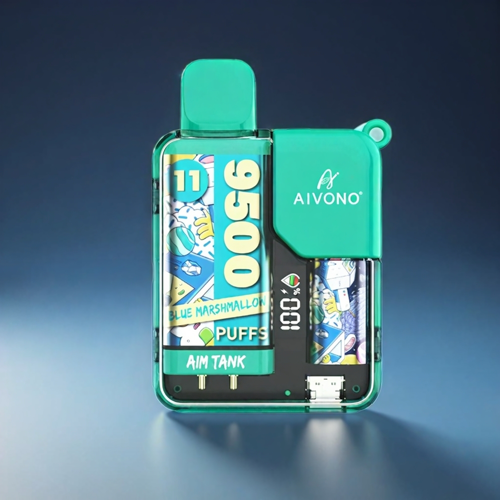 Aivono AIM-TANK Norge Engros 9500 Puffs 18ml Blå Marshmallow med LCD Skjerm og 650mAh Batteri