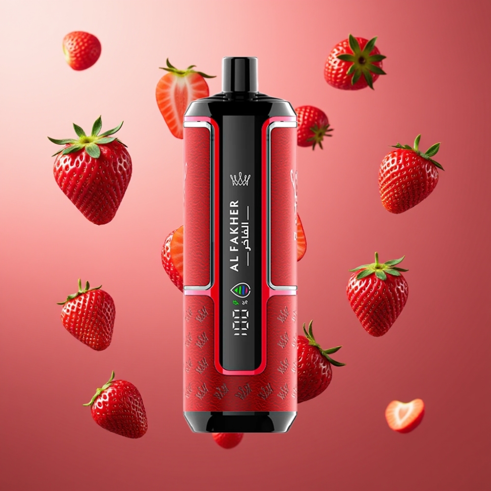 Al Fakher Crown Bar 15K Hypermax Norge Engros Vape til Engangsbruk Kit 22ml 15.000 Puffs 600mAh Type-C Jordbær Punch