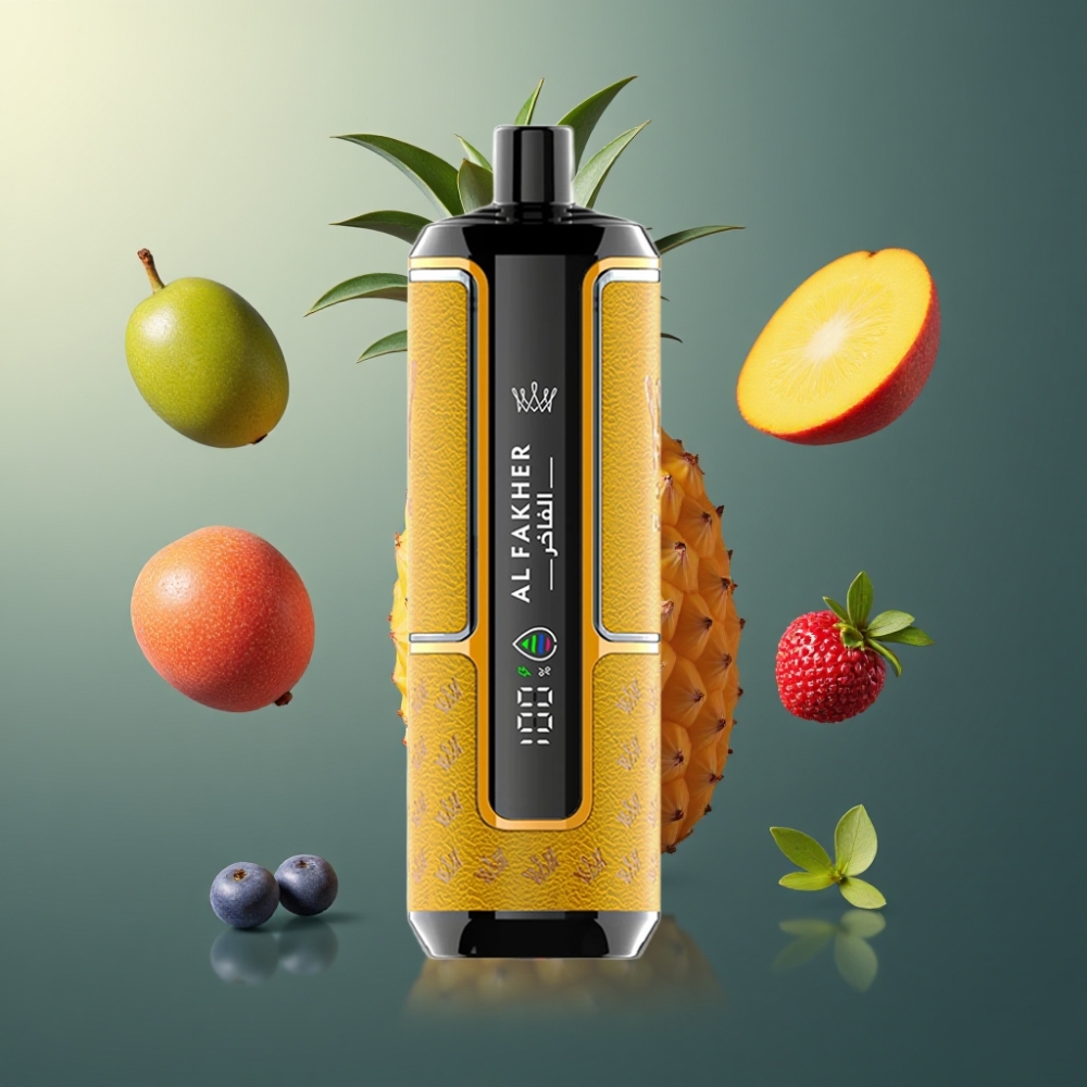 Al Fakher Crown Bar 15K Hypermax Norge Engros Vape til Engangsbruk Kit Mango Ananas – 22ml, 15 000 Puff, 600mAh, Type-C, 20mg, DTL, Kompakt