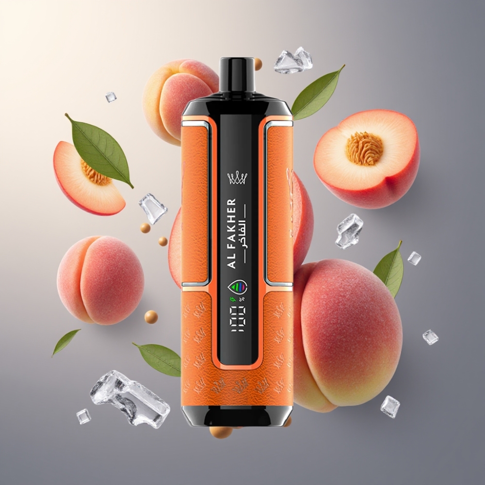 Al Fakher Crown Bar 15K Hypermax Norge Engros Vape til Engangsbruk Kit Peach Ice 22ml 600mAh 15 000 Puffs