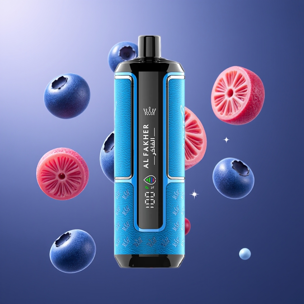 Al Fakher Crown Bar 15K Hypermax Vape til Engangsbruk Kit Blåbærtuggummi Norge Engros – 22ml, 15 000 Puffs, 6mg Nikotin, Type-C Lading