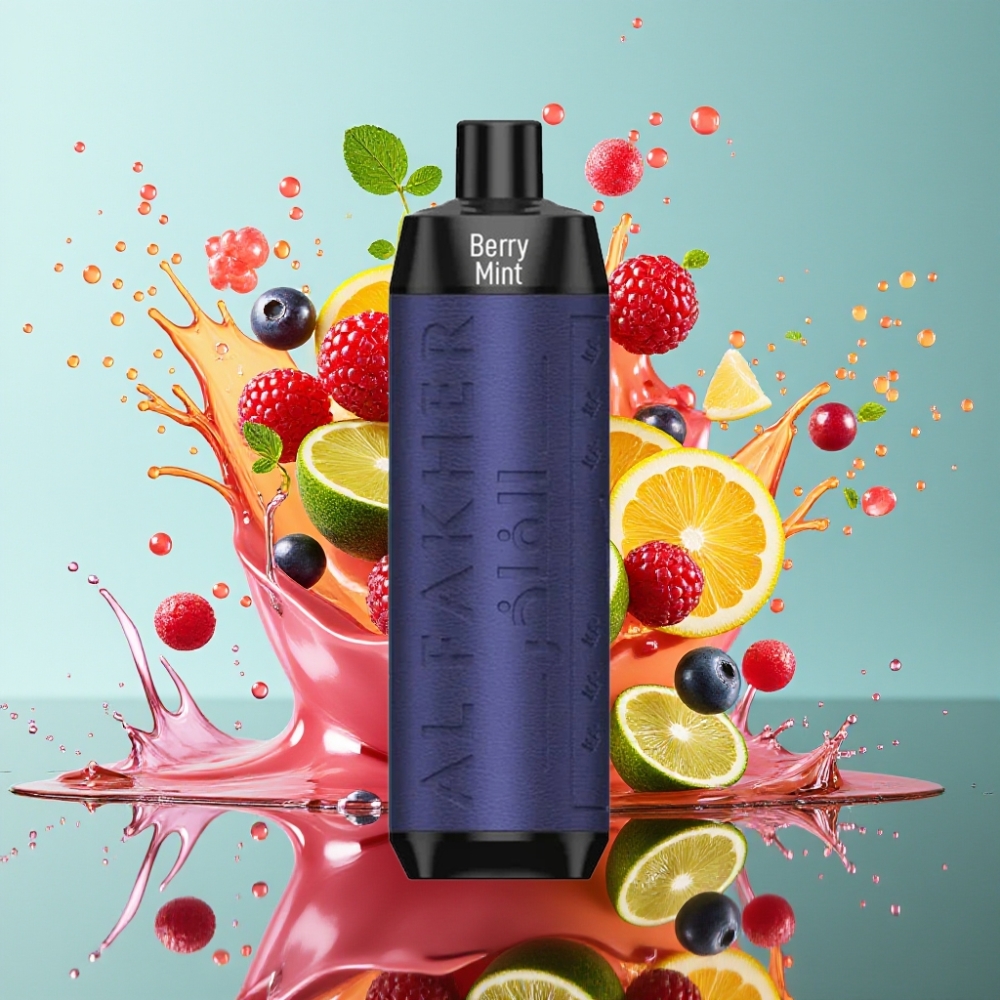 Al Fakher Crown Bar 8000 Crystal Engangs Vape Norge Engros – 8000 Puffs, 18ml E-Likvid, 5mg Nikotin, USB-C Lading, Bær Mynte
