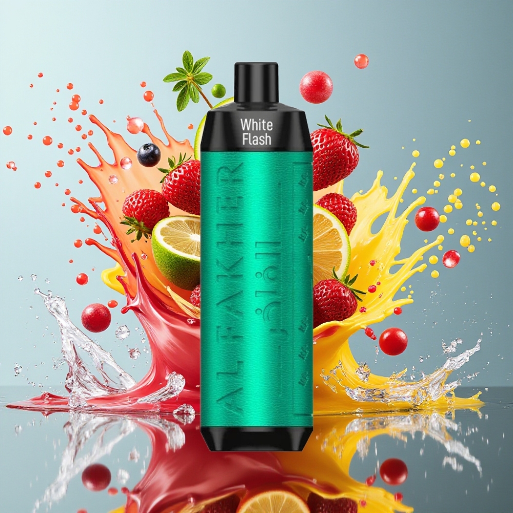 Al Fakher Crown Bar 8000 Crystal Engangs Vape Norge Engros – Hvit Blits – 18ml e-Liquid, 8000 Puffs, 600mAh Batteri, USB-C