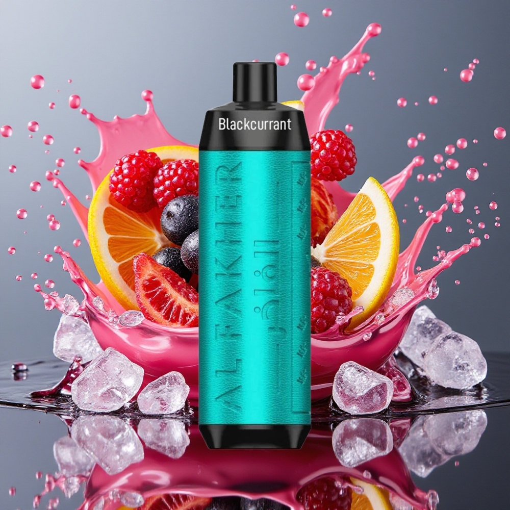 Al Fakher Crown Bar 8000 Crystal Engangs Vape Norge Engros – Svartsolbær Is – 18ml e-Liquid, 5mg Nikotin, 8000 Puffs, 600mAh Batteri, USB-C