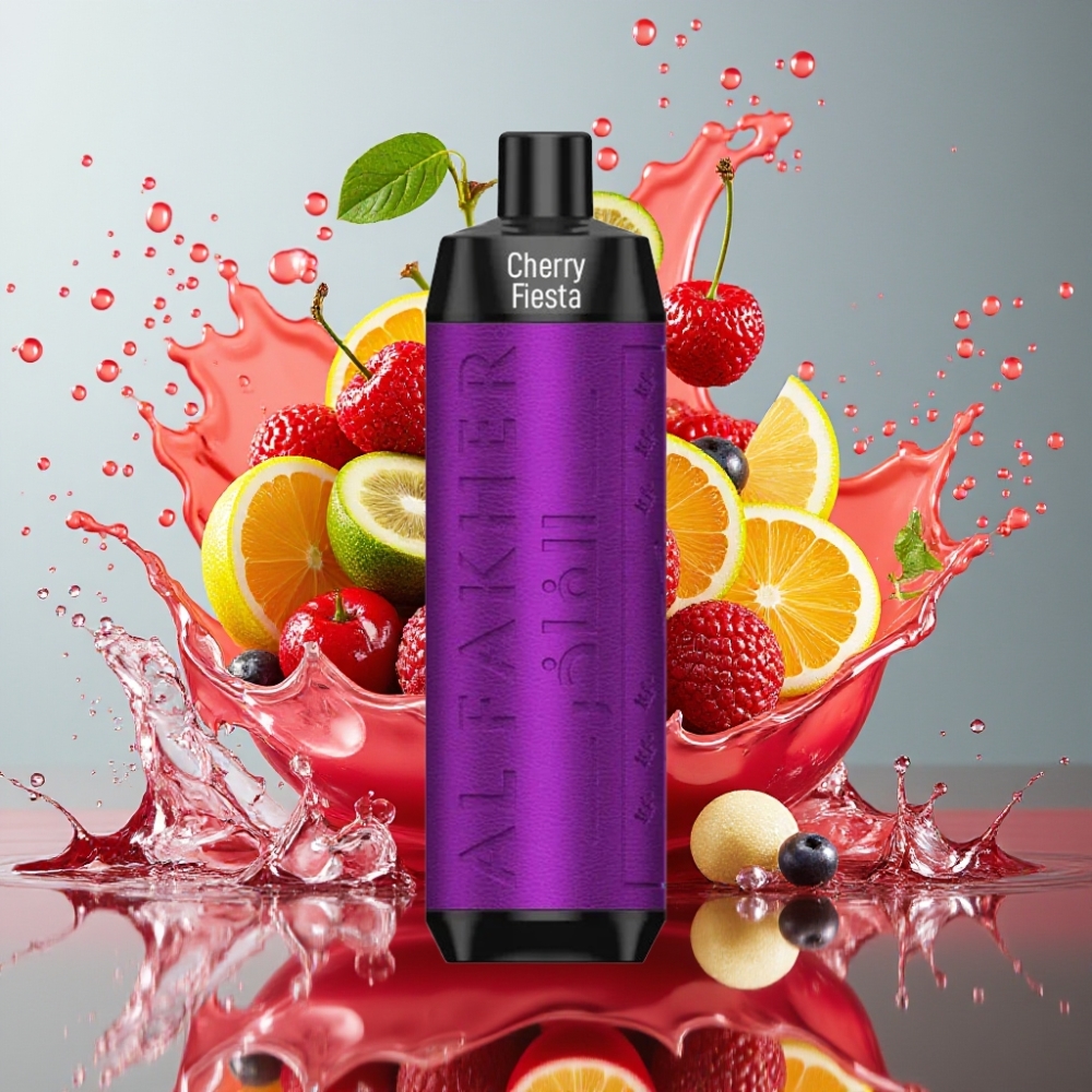 Al Fakher Crown Bar 8000 Crystal Norge Engros – 18ml e-Liquid, 5mg Nikotin, 8000 Puffs, USB-C, 600mAh Battery, Kirsebær Fiesta