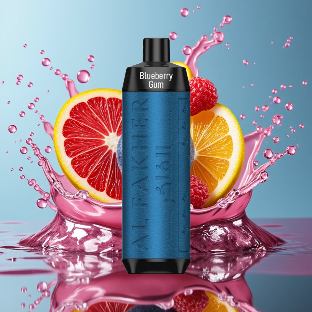 Al Fakher Crown Bar 8000 Crystal Norge Engros Engangs Vape Blåbærtyggegummi – 18ml, 5mg Nikotin, 8000 Puffs, USB-C Lading