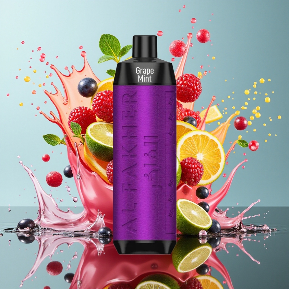 Al Fakher Crown Bar 8000 Crystal Norge Engros Engangs Vape Druemynte – 18ml e-Liquid, 5mg Nikotin, 8000 Puff, USB-C Lading, 600mAh Batteri
