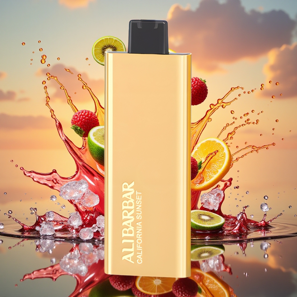Alibarbar Pandora 7000 Puffs Engangs Vape Norge Engros – California Solnedgang – 17 ml, 1.0 Ohm, 18 Smaker
