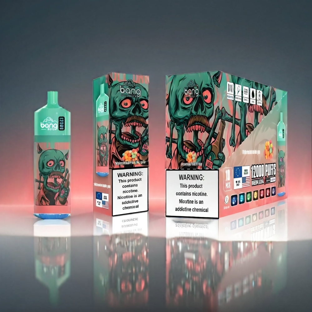 Bang Box 12000 Puffs Norge Engros Vannmelon Tyggegummi – 23ML Liquid, 650mAh, Type-C, 0%-5% Salt Nic