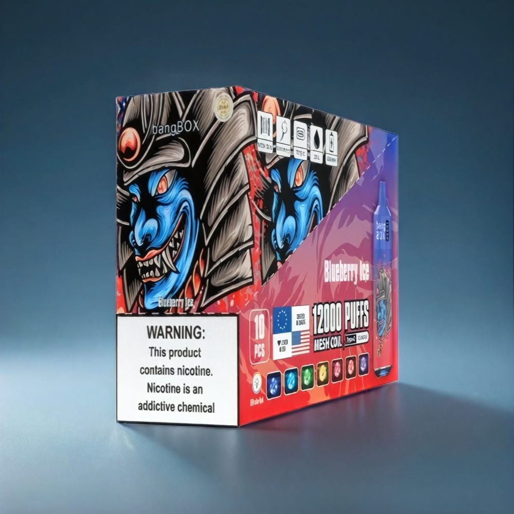 Bang Box 12000 Puffs Norge Engros Vape Blåbær Is – 23ML, 650mAh, TYPE-C, 0%-5% Salt Nic
