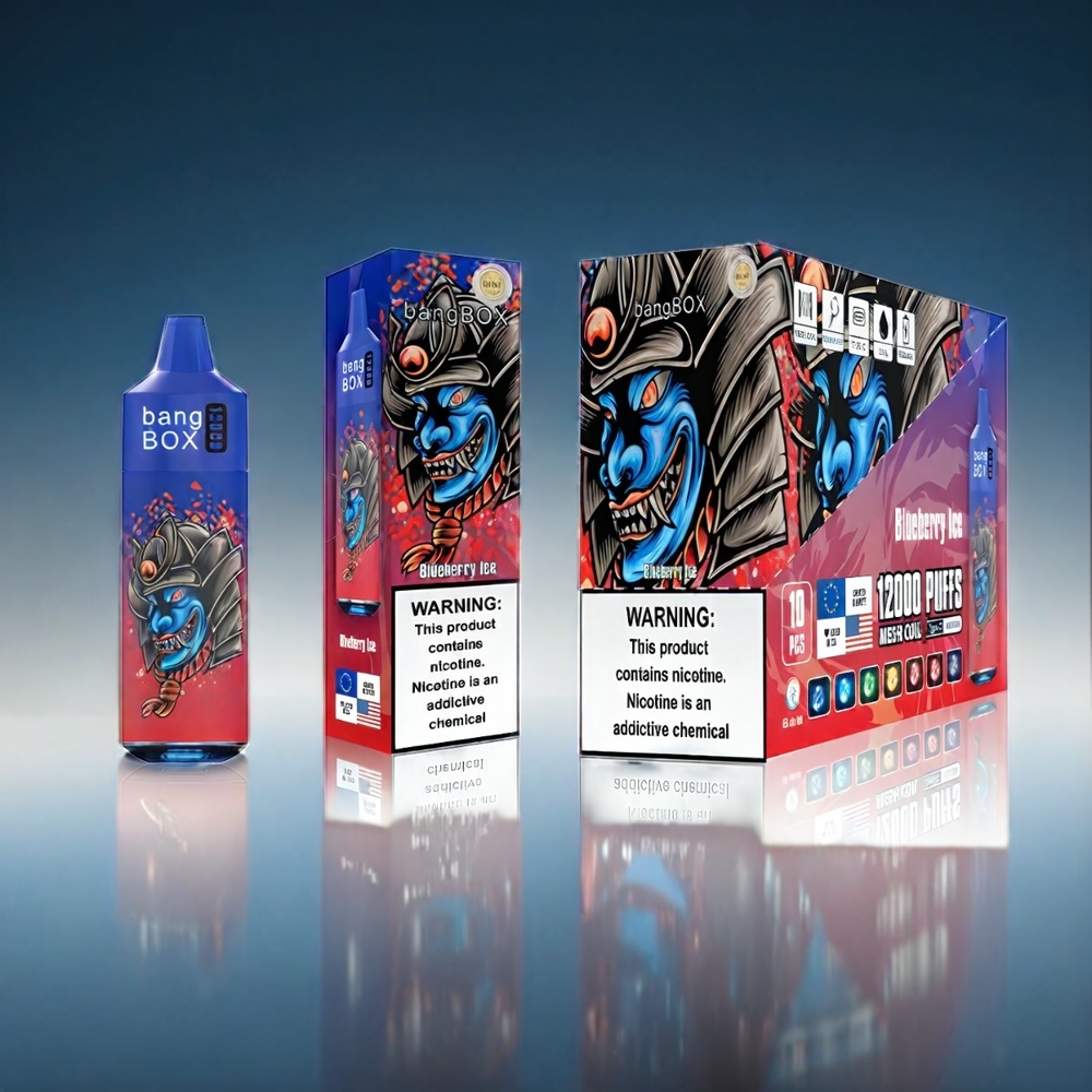 Bang Box 12000 Puffs Norge Engros Vape Blåbær Is – 23ML, 650mAh, TYPE-C, 0%-5% Salt Nic