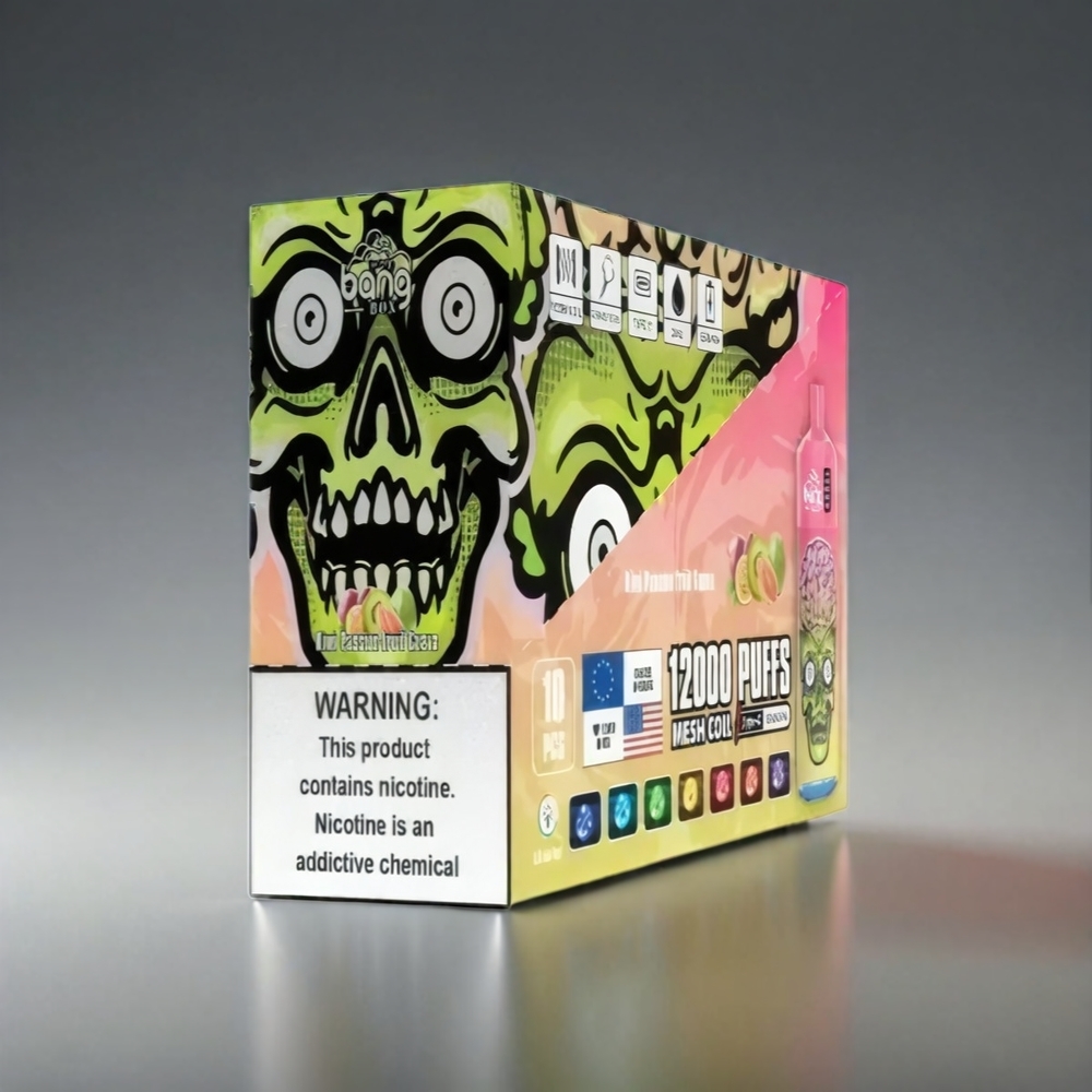 Bang Box 12000 Puffs Norge Engros Vape Kiwi Pasjonsfrukt Guava – 23ML Liquid, 650mAh Battery, TYPE-C