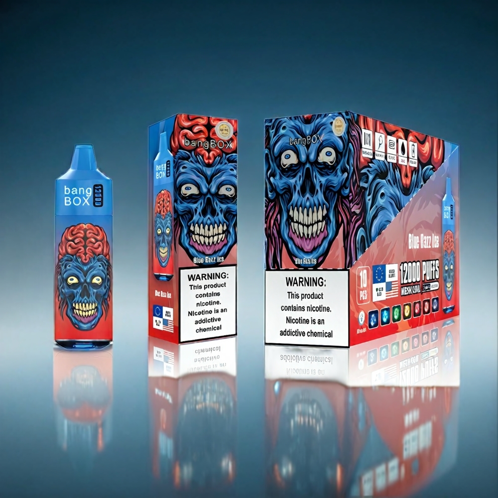 Norge engros Bang Box 12000 Puffs Blåbringebær Is 23ML 650mAh TYPE-C 0%-5% salt nic 1x10 boks