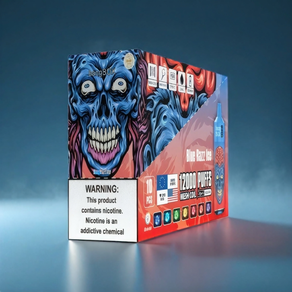 Norge engros Bang Box 12000 Puffs Blåbringebær Is 23ML 650mAh TYPE-C 0%-5% salt nic 1x10 boks