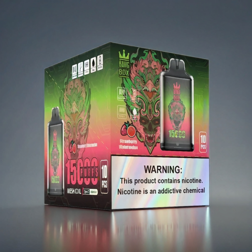 Bang Box 15000 Puffs Norge Engros – Jordbær og Vannmelon – 23ml E-liquid, 650mAh, Type-C, 1 Boks 10 stk