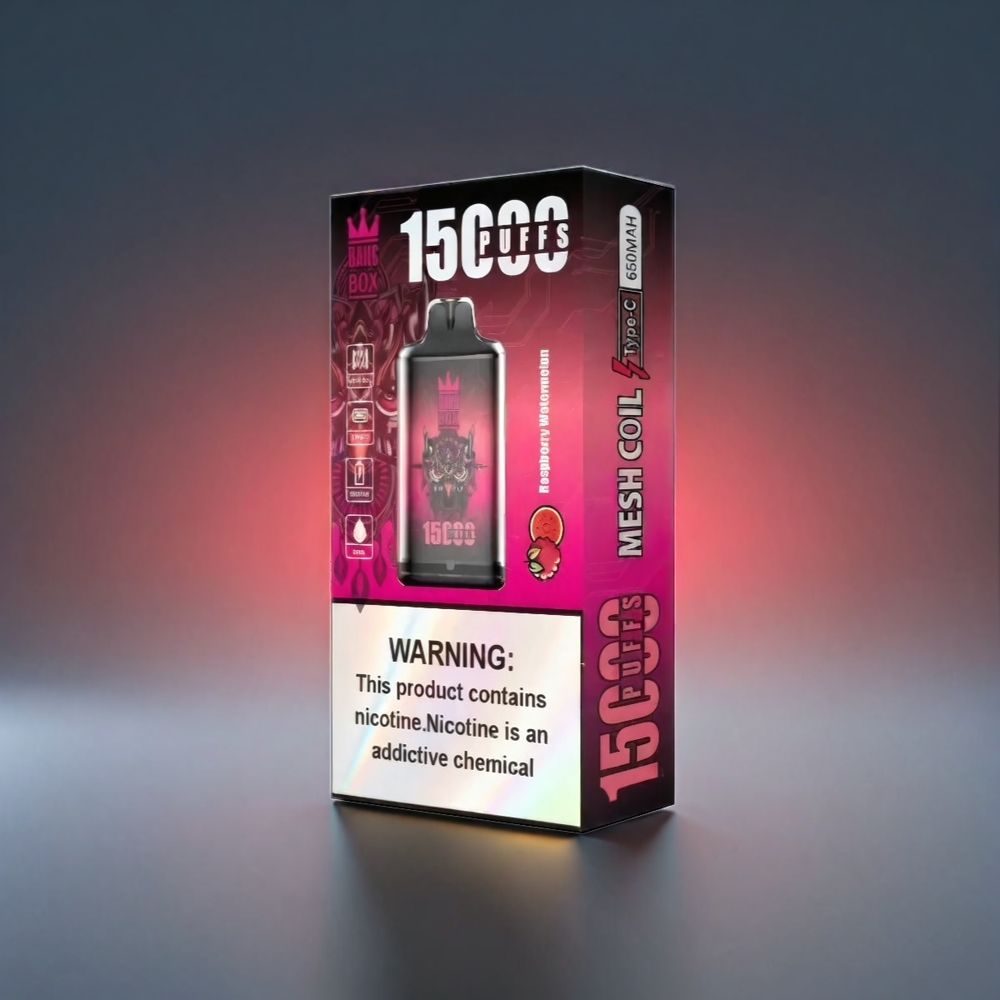 Bang Box 15000 Puffs Norge engros Vape Bringebær Vannmelon – 23ml E-liquid, 650mAh batteri, 10 stk per boks