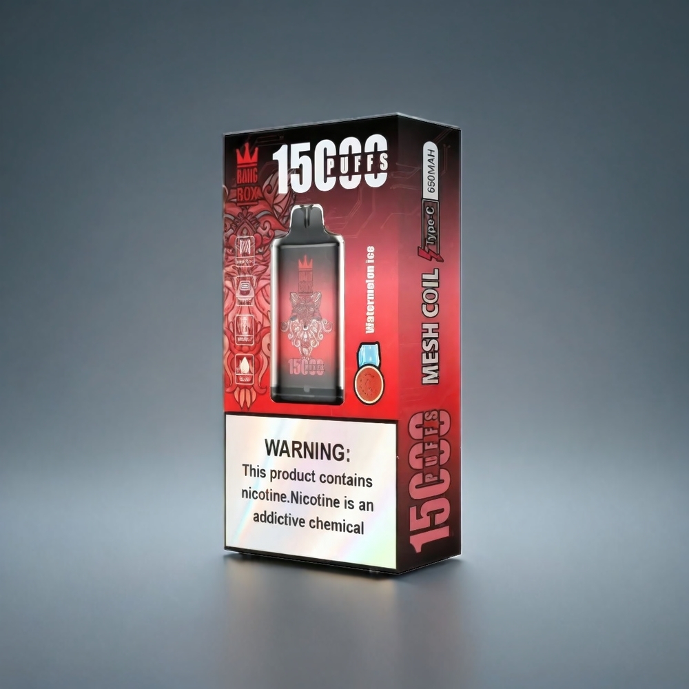 Bang Box 15000 Puffs Vannmelon Is Norge Engros – 23ml E-væske, 650mAh Batteri, Type-C, 10pk