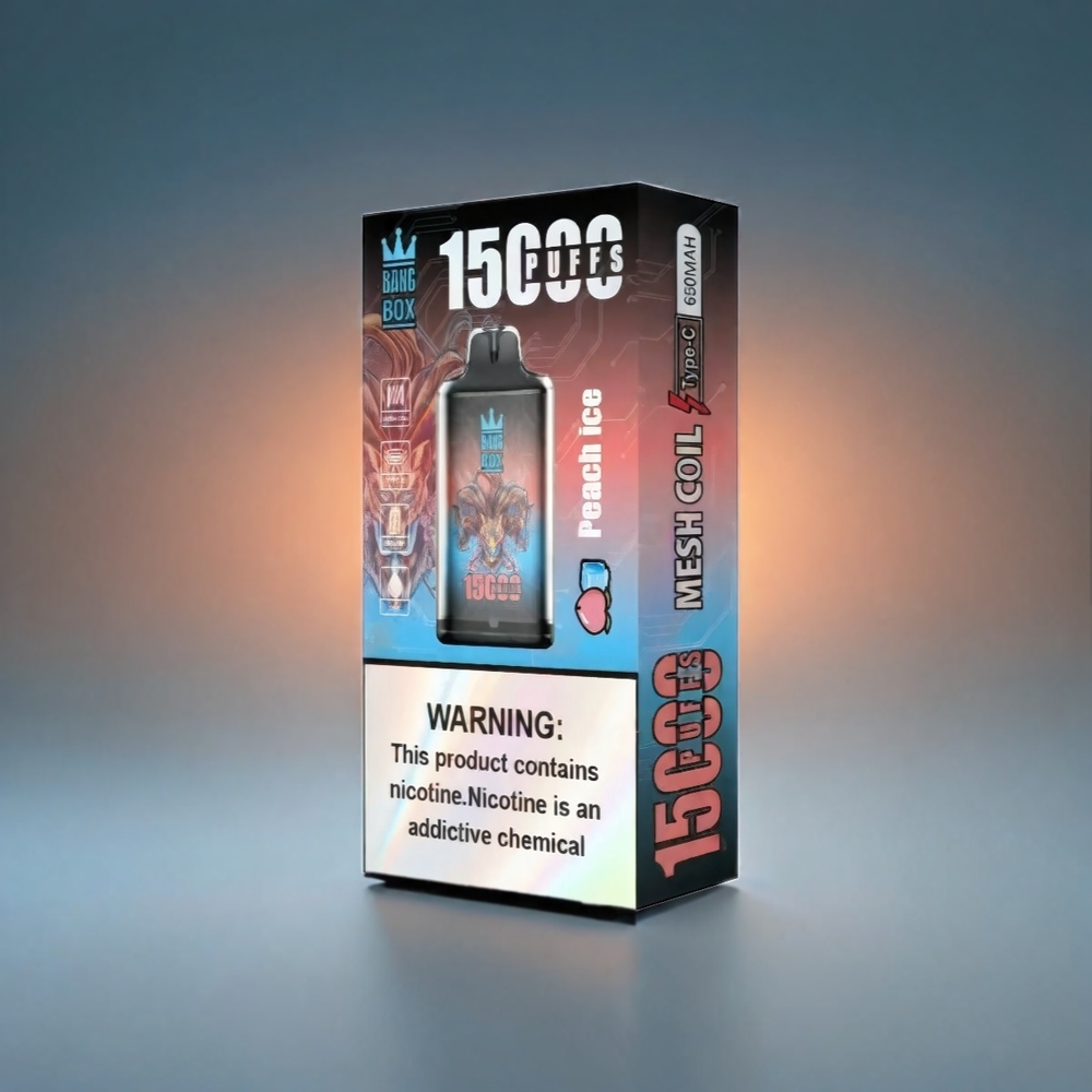 Norge engros Bang Box 15000 Puffs Fersken Is 23ml 5% Nikotin 650mAh TYPE-C 10pk