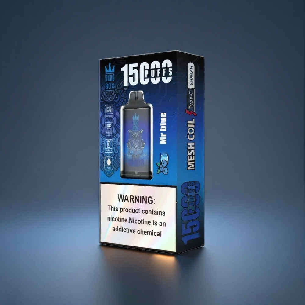 Norge engros Bang Box 15000 Puffs Vape Herr Blå 23ml 0%/2%/3%/5% Nikotin 650mAh TYPE-C 1 eske 10 stk