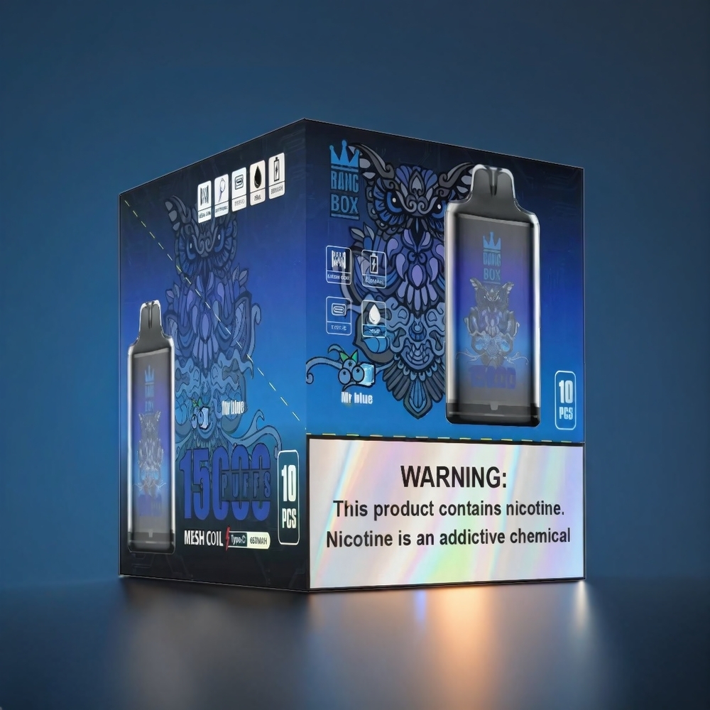 Norge engros Bang Box 15000 Puffs Vape Herr Blå 23ml 0%/2%/3%/5% Nikotin 650mAh TYPE-C 1 eske 10 stk