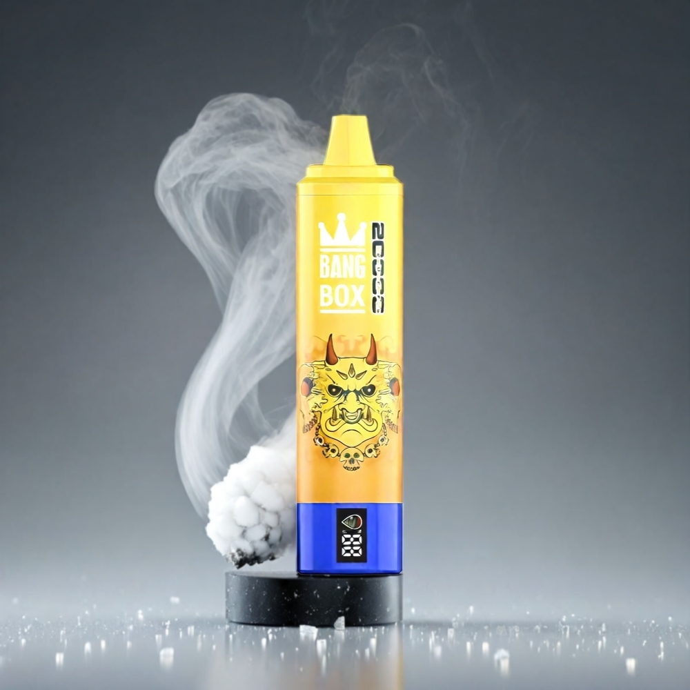 Bang Box 20000 Puffs Norge Engros Banan Is 0%-5% Nikotin 35ml 850mAh Mesh Coil Smart Screen 12 Smaker 200stk/Kartong