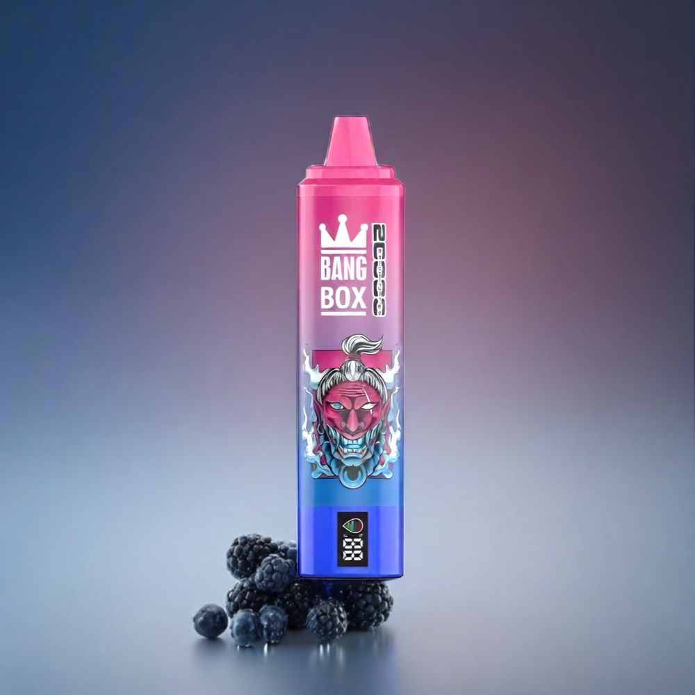 Bang Box 20000 Puffs Norge Engros – Blåbær Sur Bringebær Is – 35ml E-Liquid, 850mAh, 0/2/3/5% Nikotin