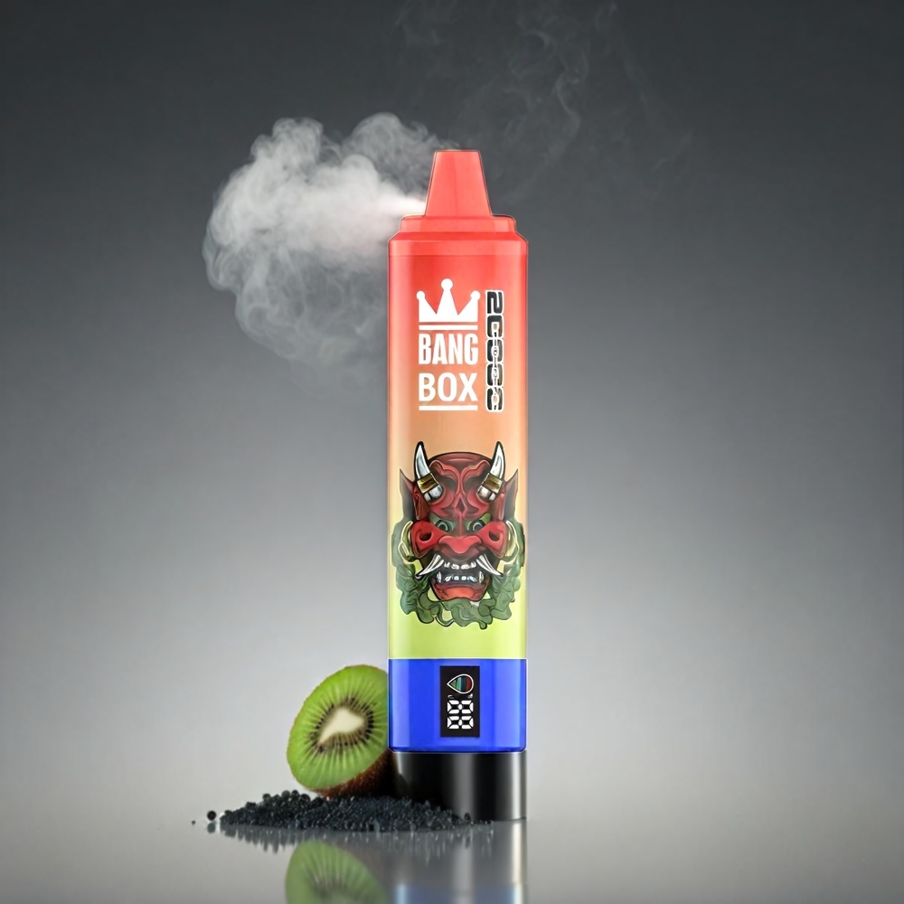 Bang Box 20000 Puffs Norge Engros Vape Jordbær Kiwi med 35ml E-Likvid og Smart Skjerm – 0% 2% 3% 5% Nikotin