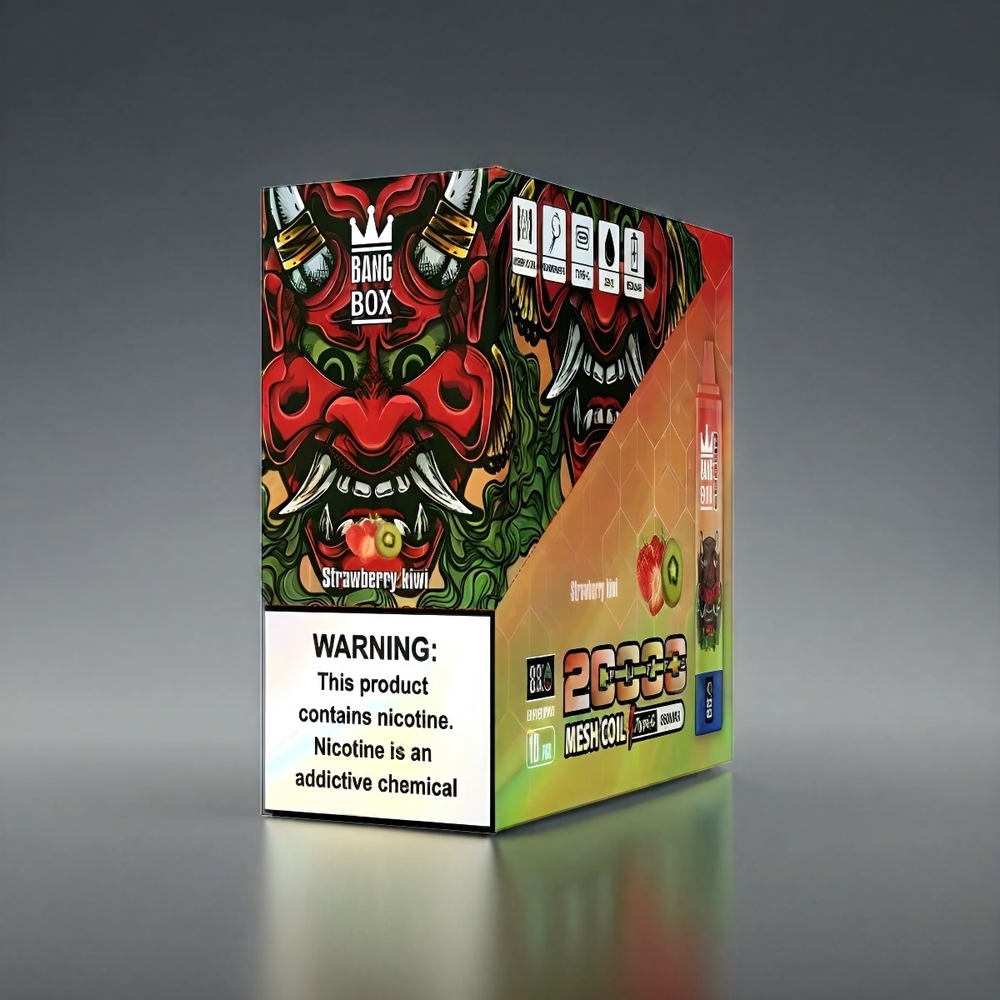 Bang Box 20000 Puffs Norge Engros Vape Jordbær Kiwi med 35ml E-Likvid og Smart Skjerm – 0% 2% 3% 5% Nikotin