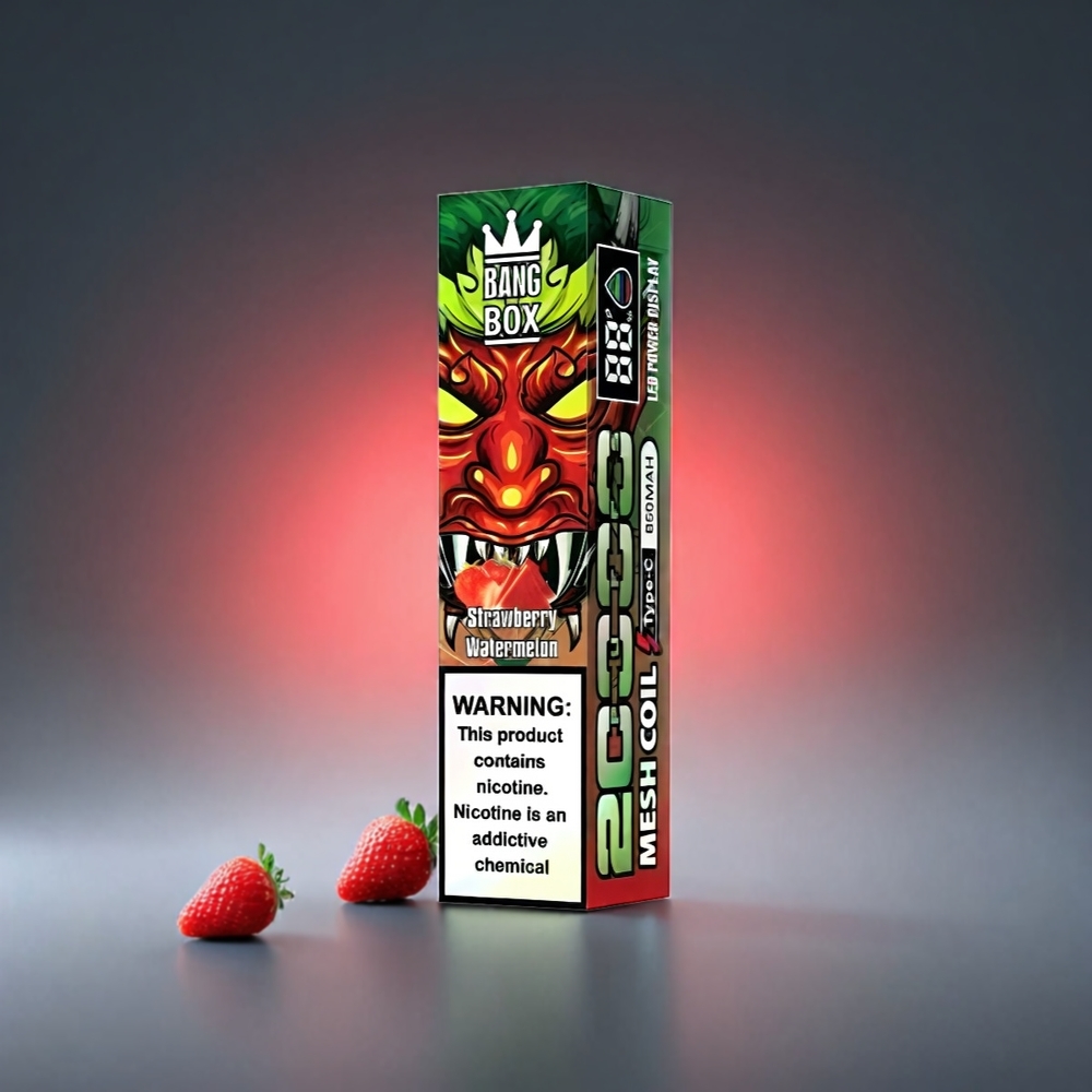 Bang Box 20000 Puffs Norge Engros Vape Jordbær Vannmelon – 35ml E-Liquid, 850mAh, Smart Skjerm, 12 Smaker