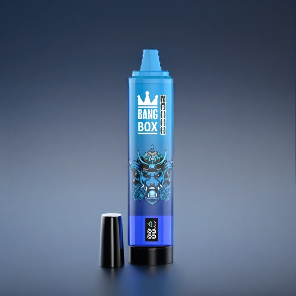 Norge Engros Bang Box 20000 Puffs Vape Herr Blå - 35ml Kapasitet, 12 Smaker, Smart Skjerm med Olje/Strøm Indikator, Oppladbar 850mAh, Mesh Coil
