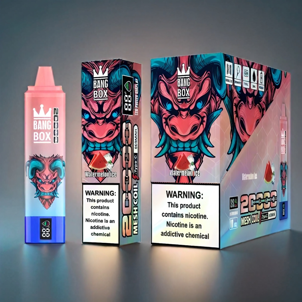 Norge engros Bang Box 20000 Puffs Vannmelon Is 0% 2% 3% 5% Nikotin 35ml E-Væske 850mah Oppladbar Mesh Coil